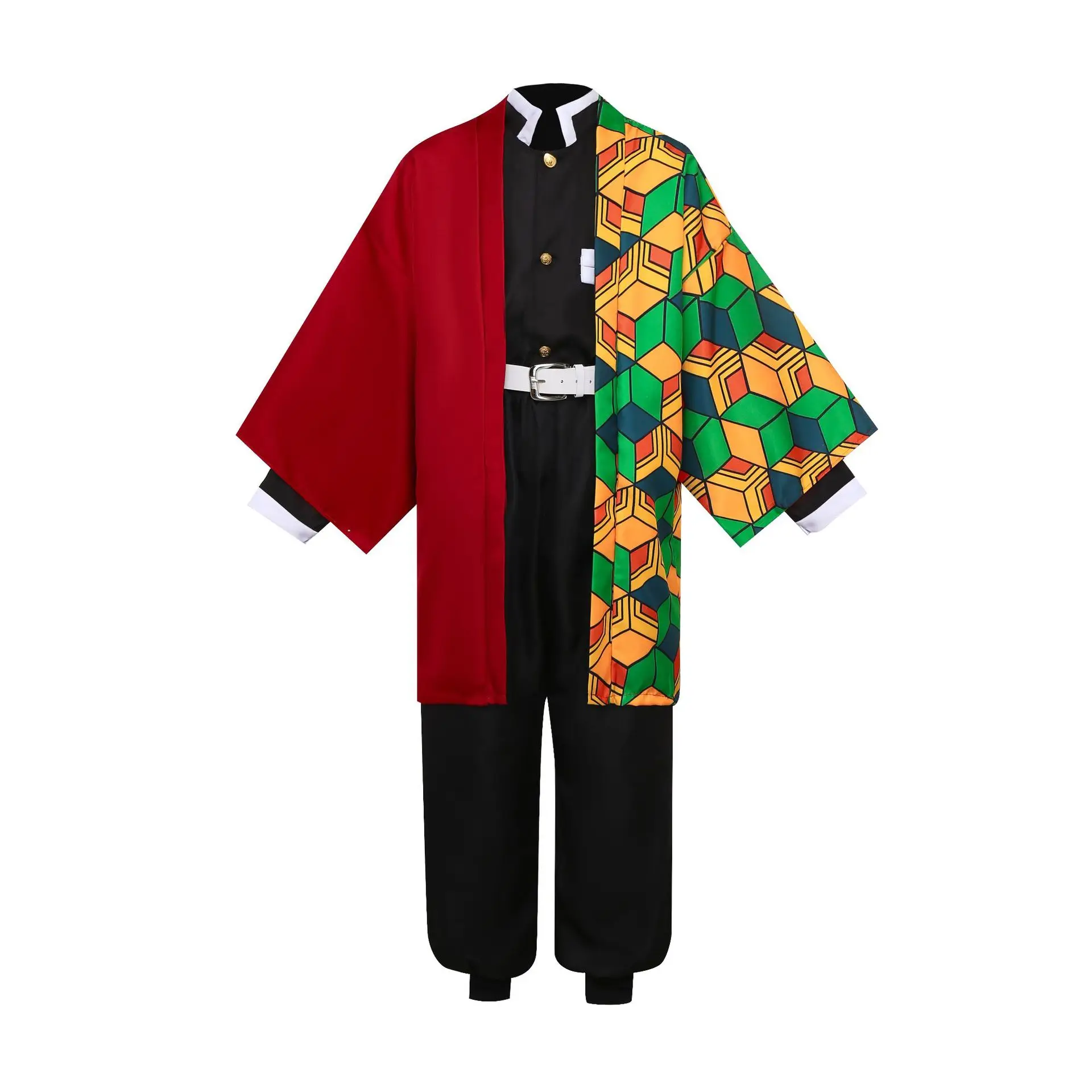 Kids Slayer Corps Anime Cosplay Halloween Carnival Performance Costume Giyuu Uniform With Cloak Fancy Roleplay Japanese Kimono