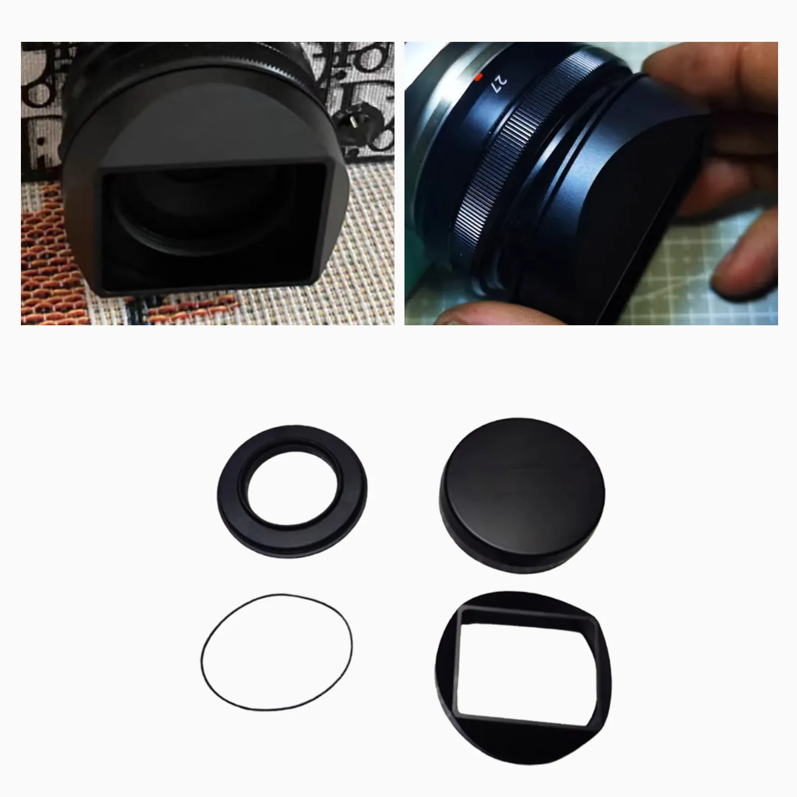 

Metal Lens Hood Adapter Ring Kit Suitable for Fujifilm Fujinon XF27mm F/2.8 R WR X Second Generation First Generation Lens Hood