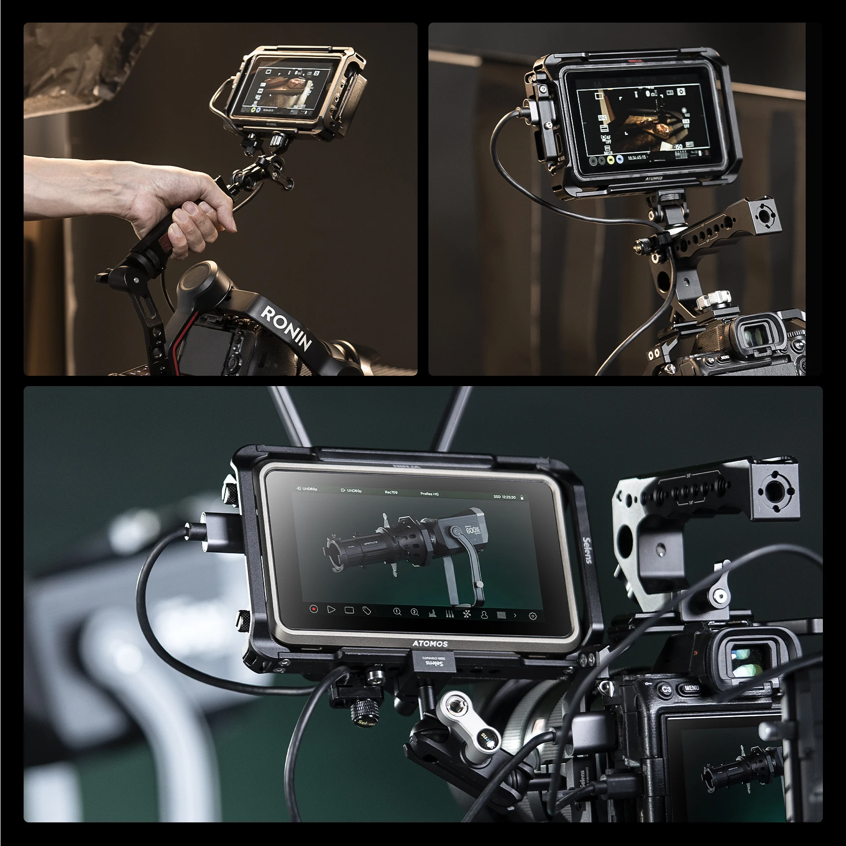 Selens Monitor Cage Aluminum Alloy Photography Accessories Photo Studio Kits Camera Cage For Atomos Ninjav Monitor Cage