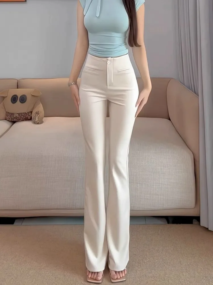 new autumn winter office lady plus size brand female women girls high waist flare skinny pants