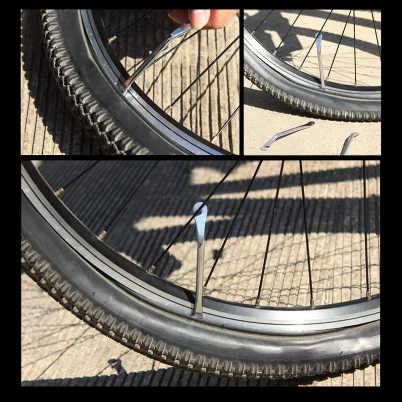 1pc ferramenta removedor de tubo de alavanca de pneu de bicicleta de aço inoxidável abridor de pneu barra de corvo mt b ferramentas de reparo de roda de ciclismo de estrada