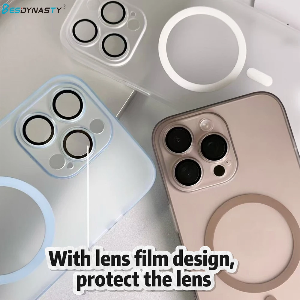 Matte Ultra-Thin for Magsafe Magnetic Case For iPhone 16 15 14 13 12 Pro Max Plus Full PC Hard Translucent Wireless Charge Cover