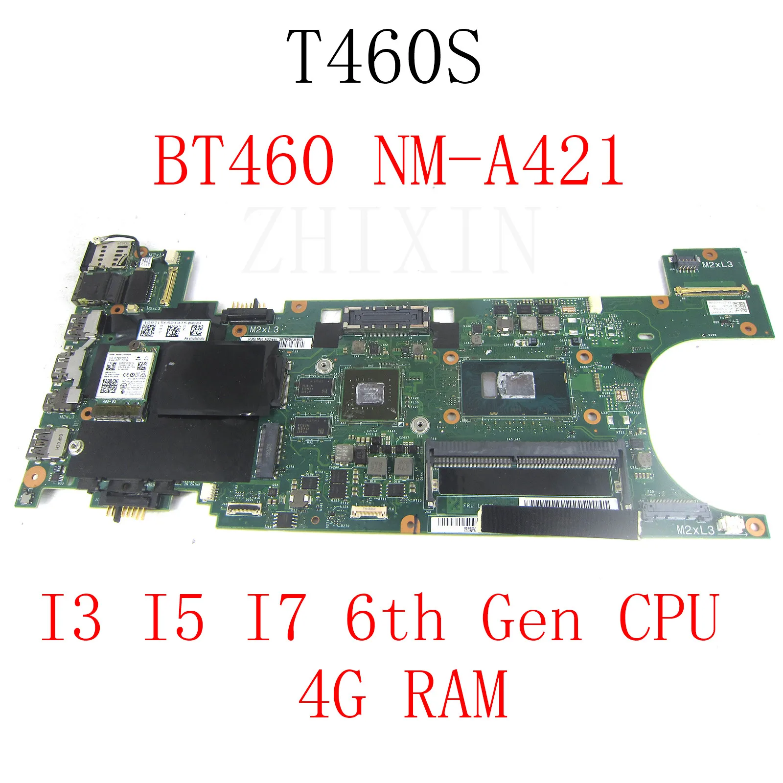 

For Lenovo Thinkpad T460S Laptop Motherboard With i3 i5 i7 cpu.8G RMA BT460 NM-A421 Motherboard 100% test work