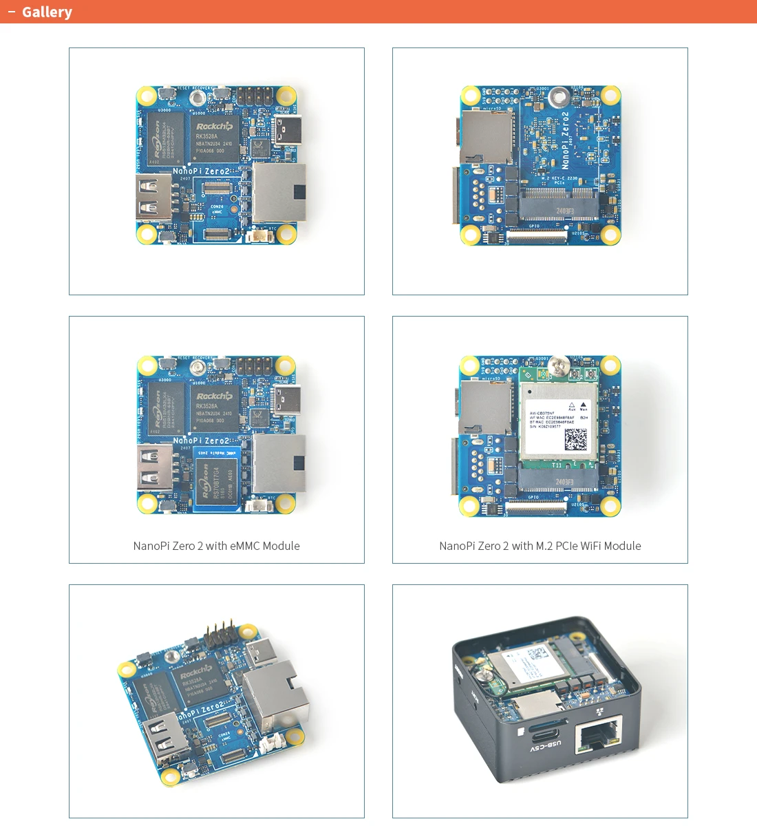 Open+Nano Pi Zero2 Mini LTS&Combo, 1G/2G RAM, RK3528A, 4xARM Cortex-a53 do 2,0 GHz, obsługa 32 GB eMMC/WiFi, Gigabit Ethernet