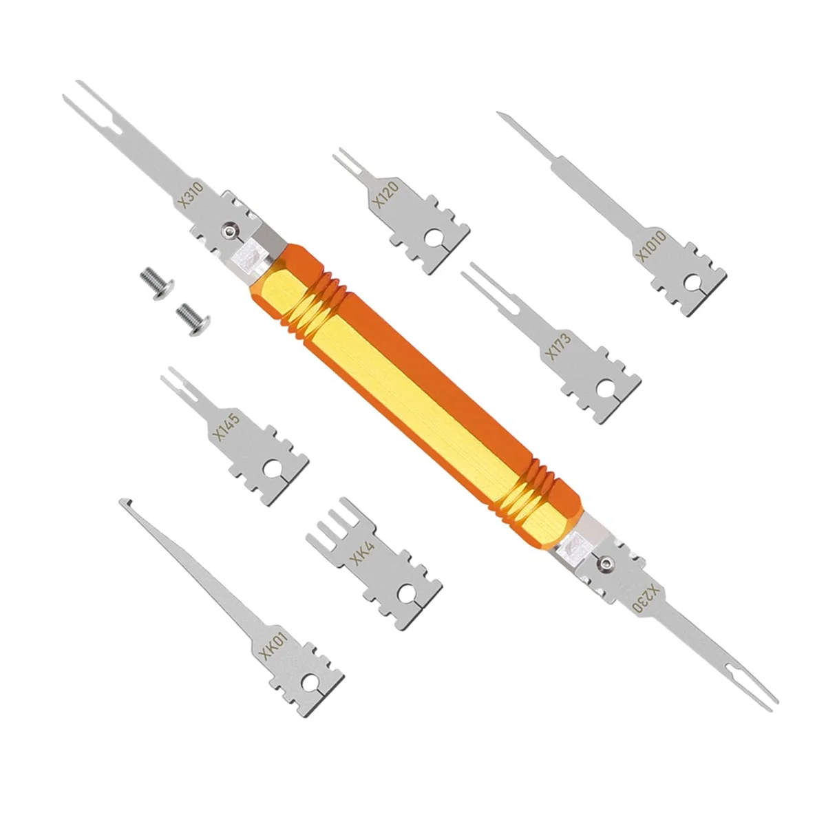 

Electrical Pin Removal Tool Kit,Double Tip Replacement Terminal Removal Tool,Suitable for AMP,Metri Pack,Molex Connector‘-AA68