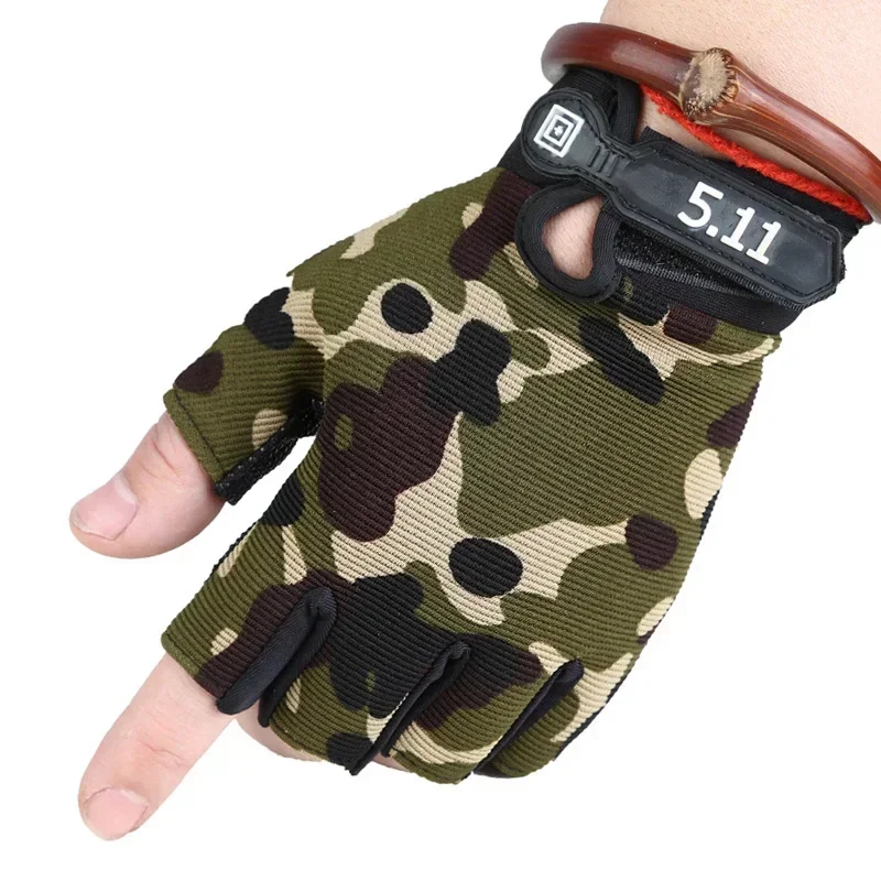 Anti-Slip Fingerless gloves Men Half Finger Fishing Hunting Cycling Gloves Outdoor Tactical Sport Equipment Camping Gloves