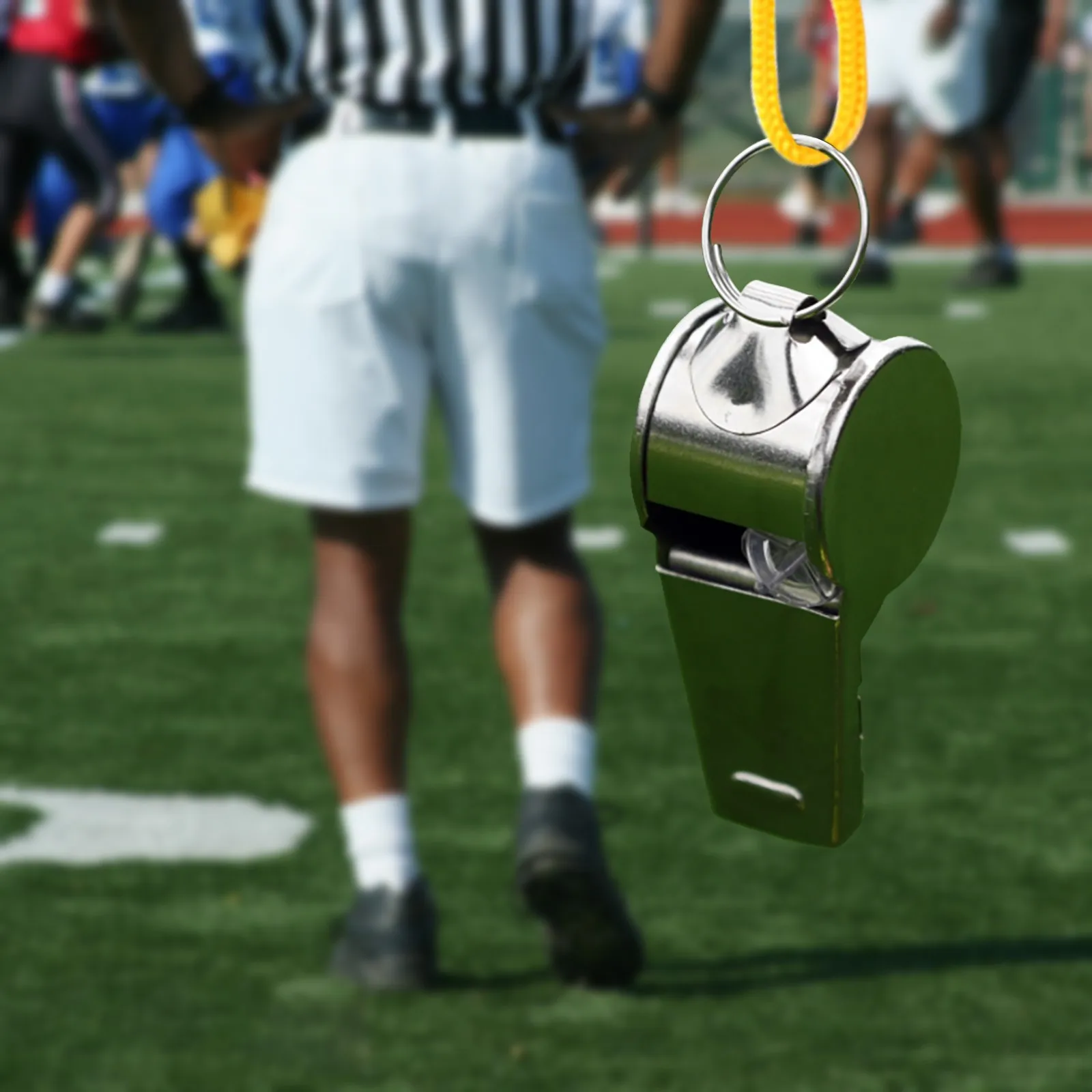 

Новый свисток судьи со шнурком, рефери, спортивные регби, свистки из нержавеющей стали, футбольные, баскетбольные тренировочные инструменты