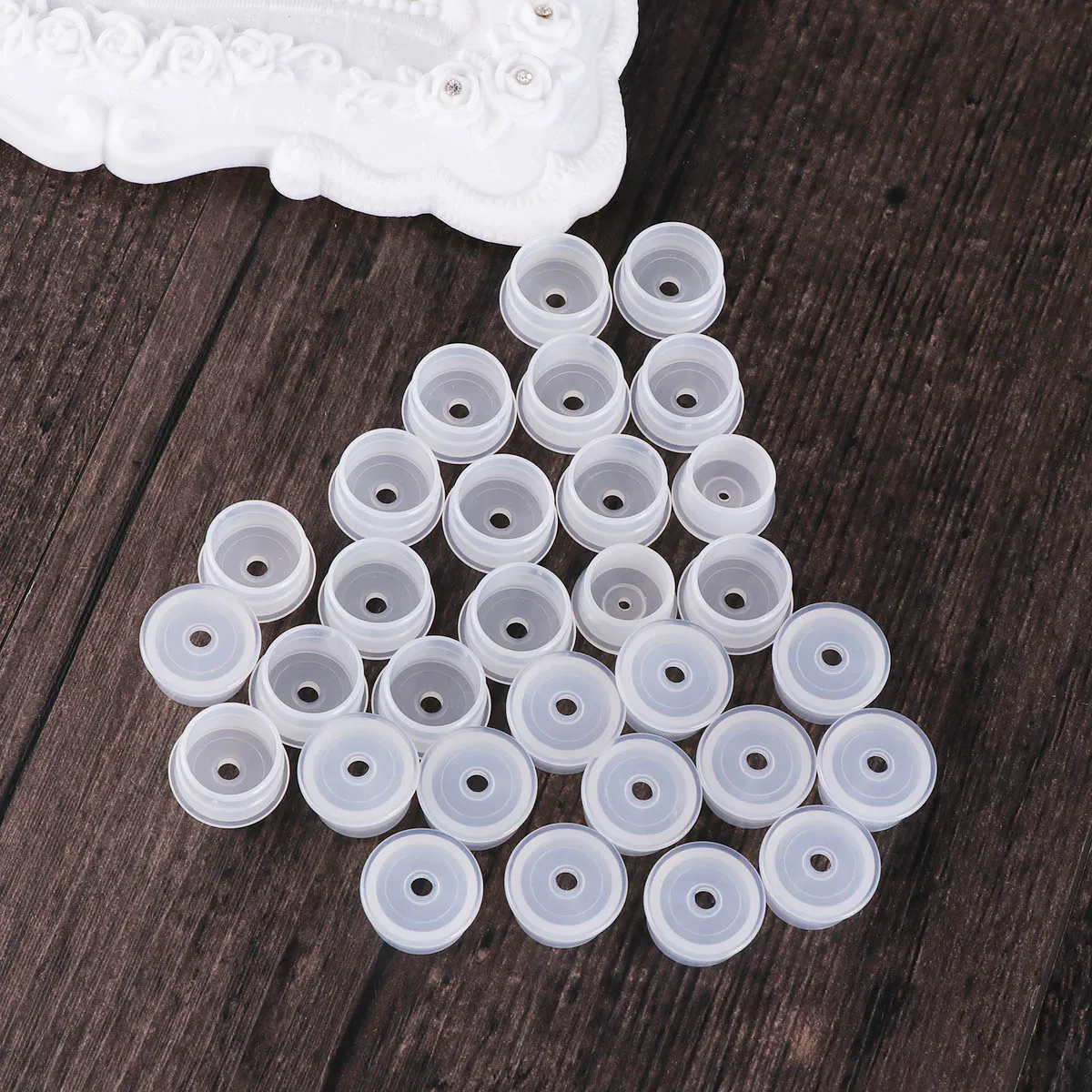 30 szt. Uszczelek zapobiegających przeciekaniu do nakrętek butelek, materiał PP, wielokrotnego użytku, średnica 20 mm, przenośne zaślepki do puszek, narzędzie do pielęgnacji skóry