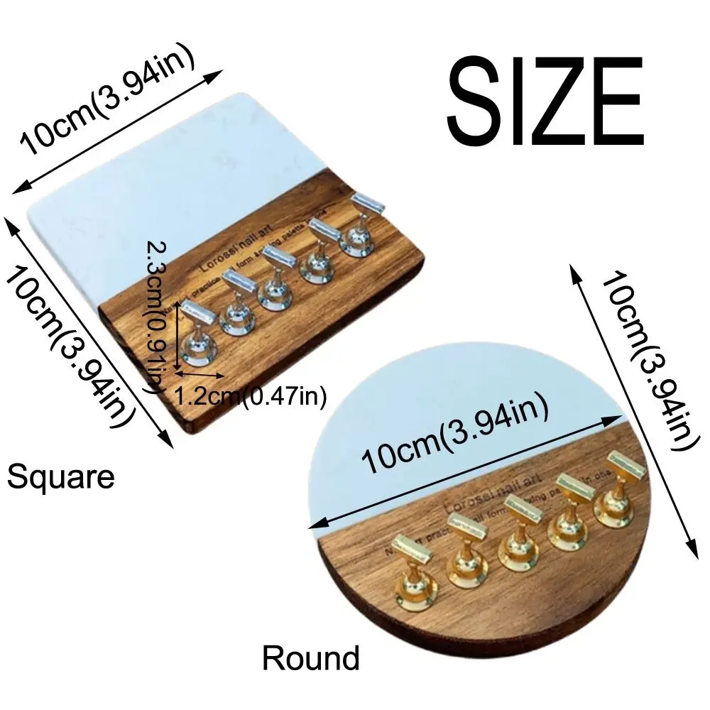 Soporte magnético para decoración de uñas, Base cuadrada/redonda, estante de exhibición magnético fuerte reutilizable para uñas, 5 soportes para uñas fáciles de usar