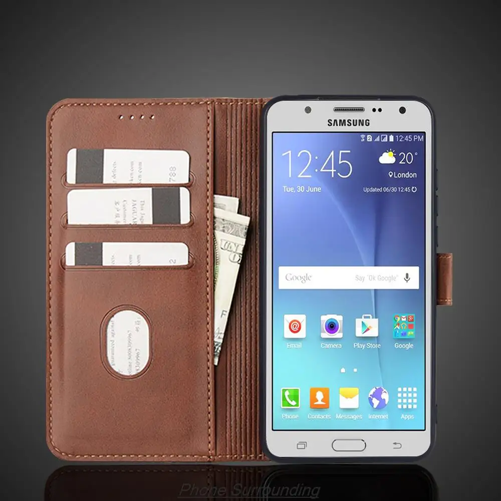 Pu Leather Wallet Flip Case for Samsung Galaxy J7 NXT 2015 J7 2016 2017 J700F J710F Retro Cover Protective Holster Fundas Coque