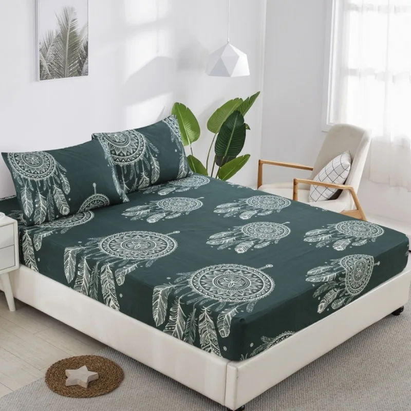 

2025 new large-scale printed mattress three-piece fashion printed four-season mattress protective cover preventing dirt
