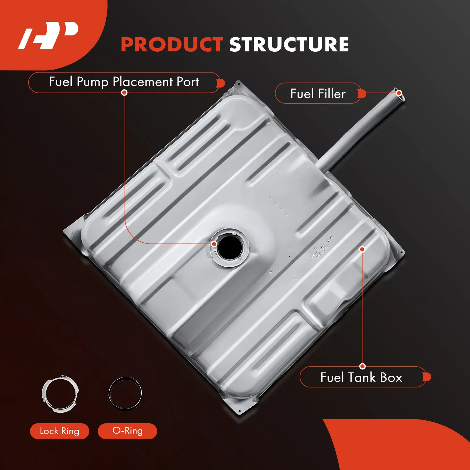 A-Premium 26 Gallons Fuel Tank with Lock Ring for Oldsmobile Delta 88 1975-1976