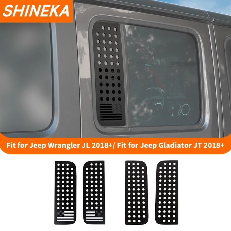 Car Rear Window Glass Panel Decoration Cover for Jeep Wrangler JL 2018 Up For Jeep Gladiator JT 2018 Up 4-Door Accessories