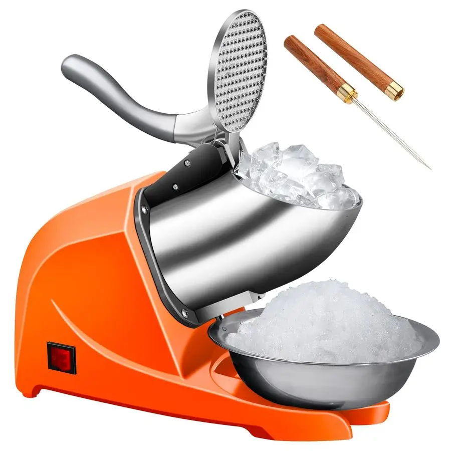 

Бритва для льда, электрическая бритая льдогенератор, бритва для льда, дробилка для льда емкостью 200 фунтов и подбора льда для домашнего и коммерческого использования, оранжевый