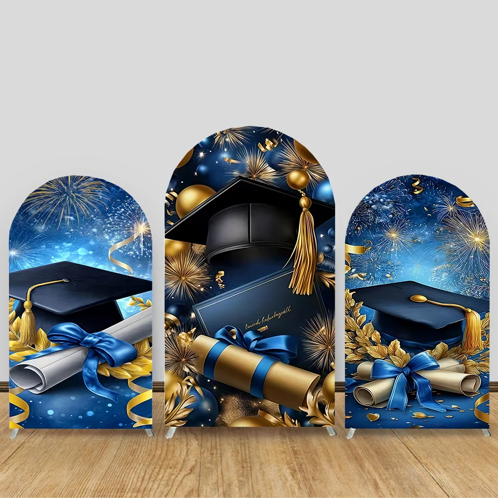 

Graduation theme customizable arch photography background student graduationparty class reunion decoration layout stretch fabric