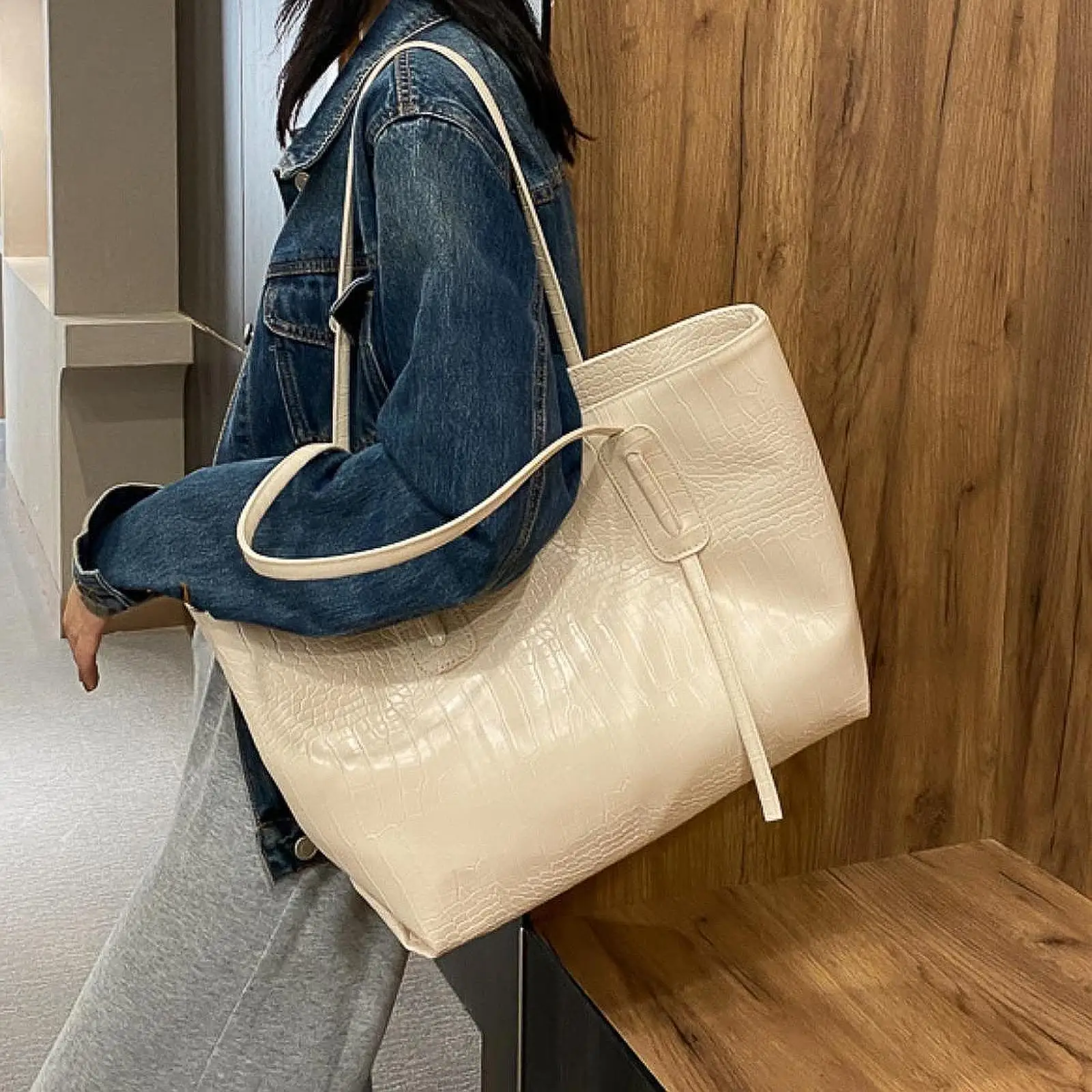 

Женская большая сумка из искусственной кожи, модная повседневная рабочая сумка для поездок на работу