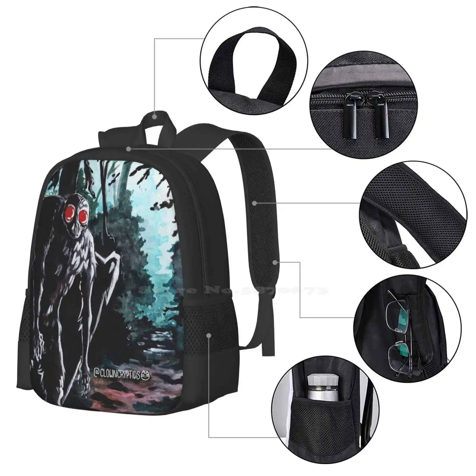 Mothman-mochila de grande capacidade para laptop, mochila escolar para laptop