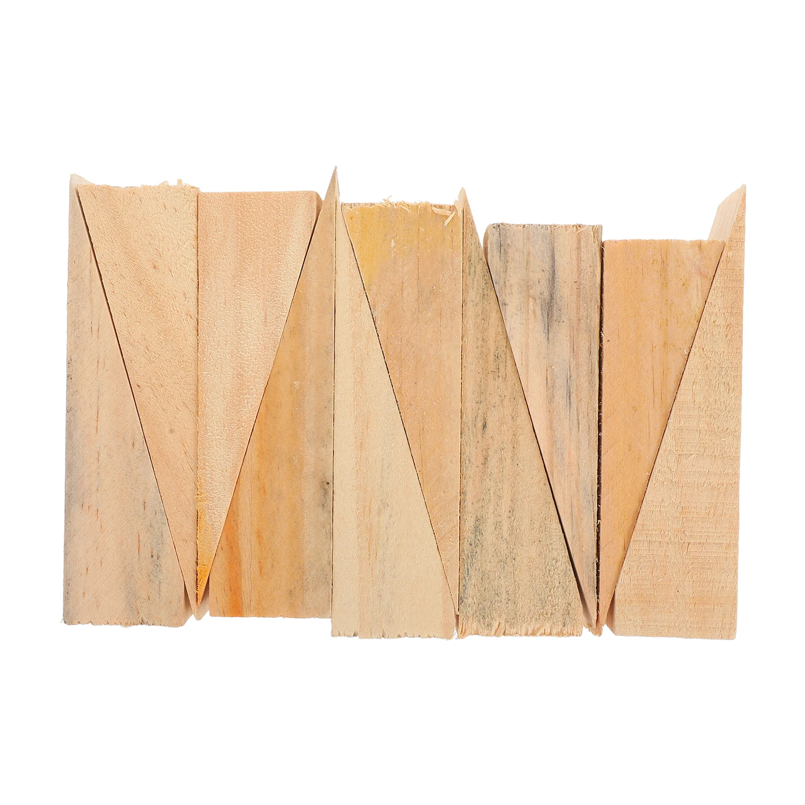 

10pcs Wooden Non-slip Wedge Floor Mat Bumper Anti-collision Protector Home Security Stable Wood Door Wedge Easy Install