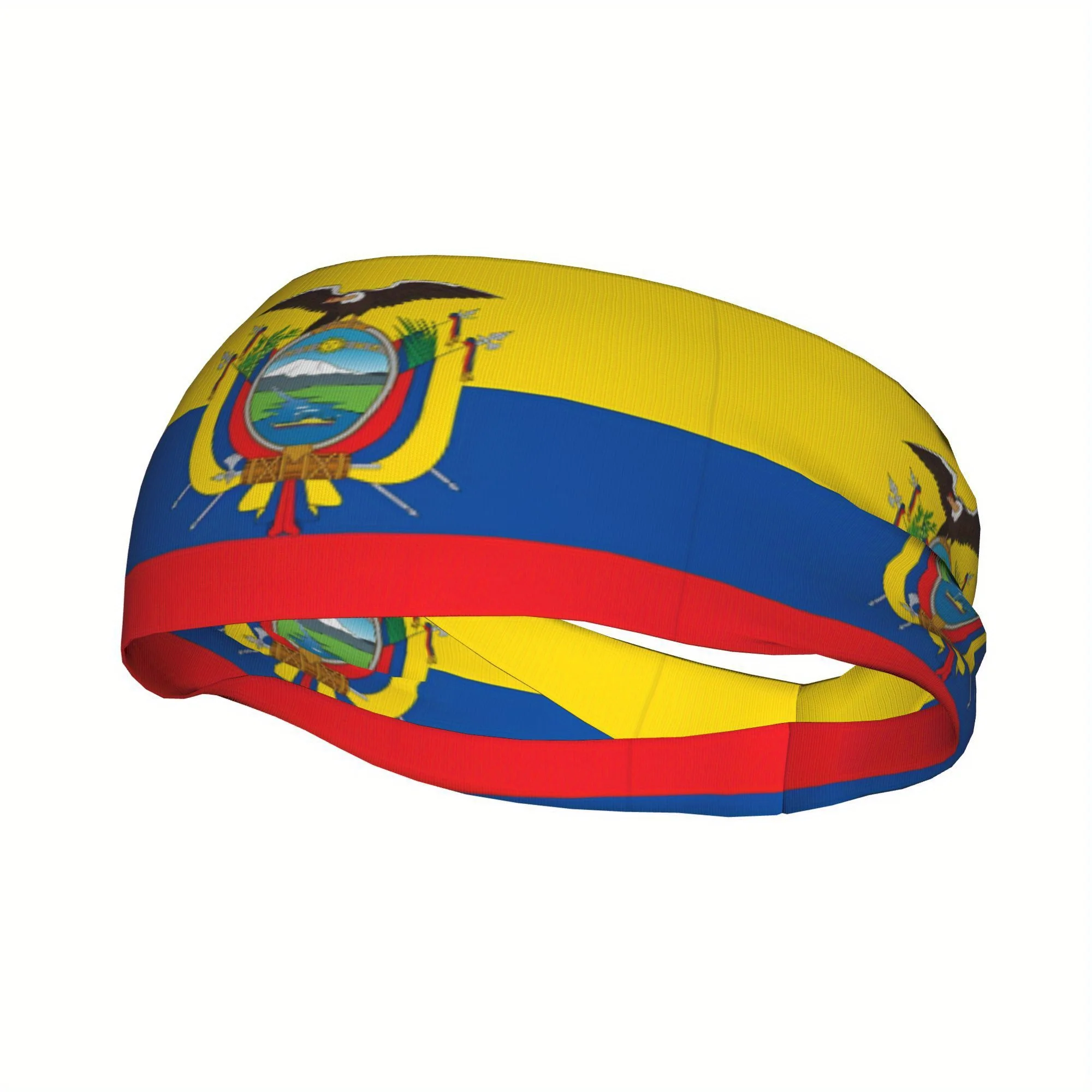 

Спортивная повязка на голову с флагом Эквадора и национальным гербом, пригодная для ручной стирки, спортивные аксессуары, патриотическая повязка на голову, прочная повязка на голову