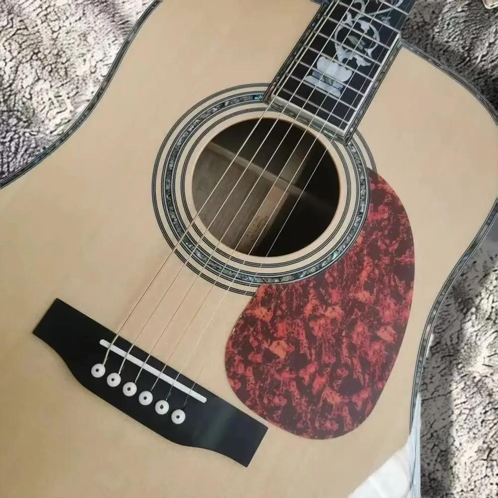 Professional D Series 45 Acoustic Guitar6 String Small Vase with Shell Inlaid Finger Board Bone Nut Suitable As A Holiday Gift