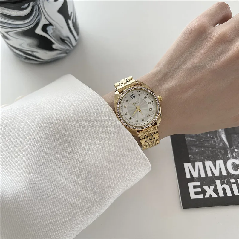 Fashion Vintage Women Watch Exquisite Minimalist Luxury Fashion Stain Steel Ladies Waterproof Quartz Wristwatch Female Clock