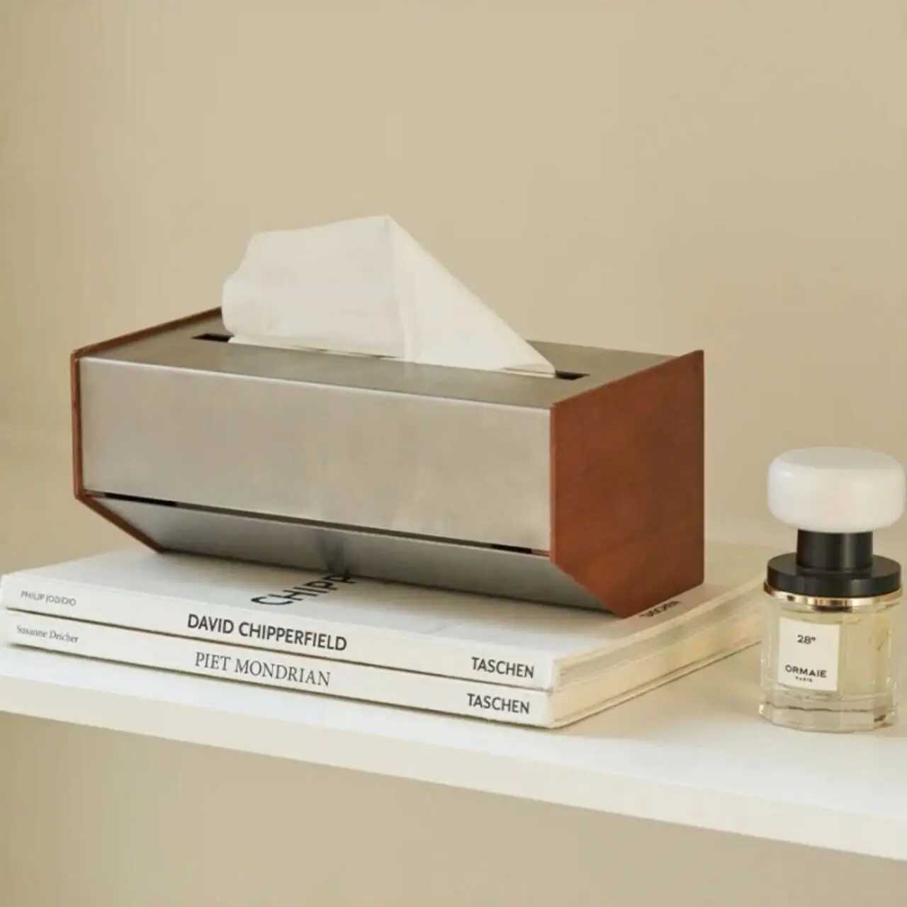 Luxury Stainless Steel Tissue Box Living Room Upscale Coffee Table Drawer Table Storage Box Paper Drawer Table Decoration