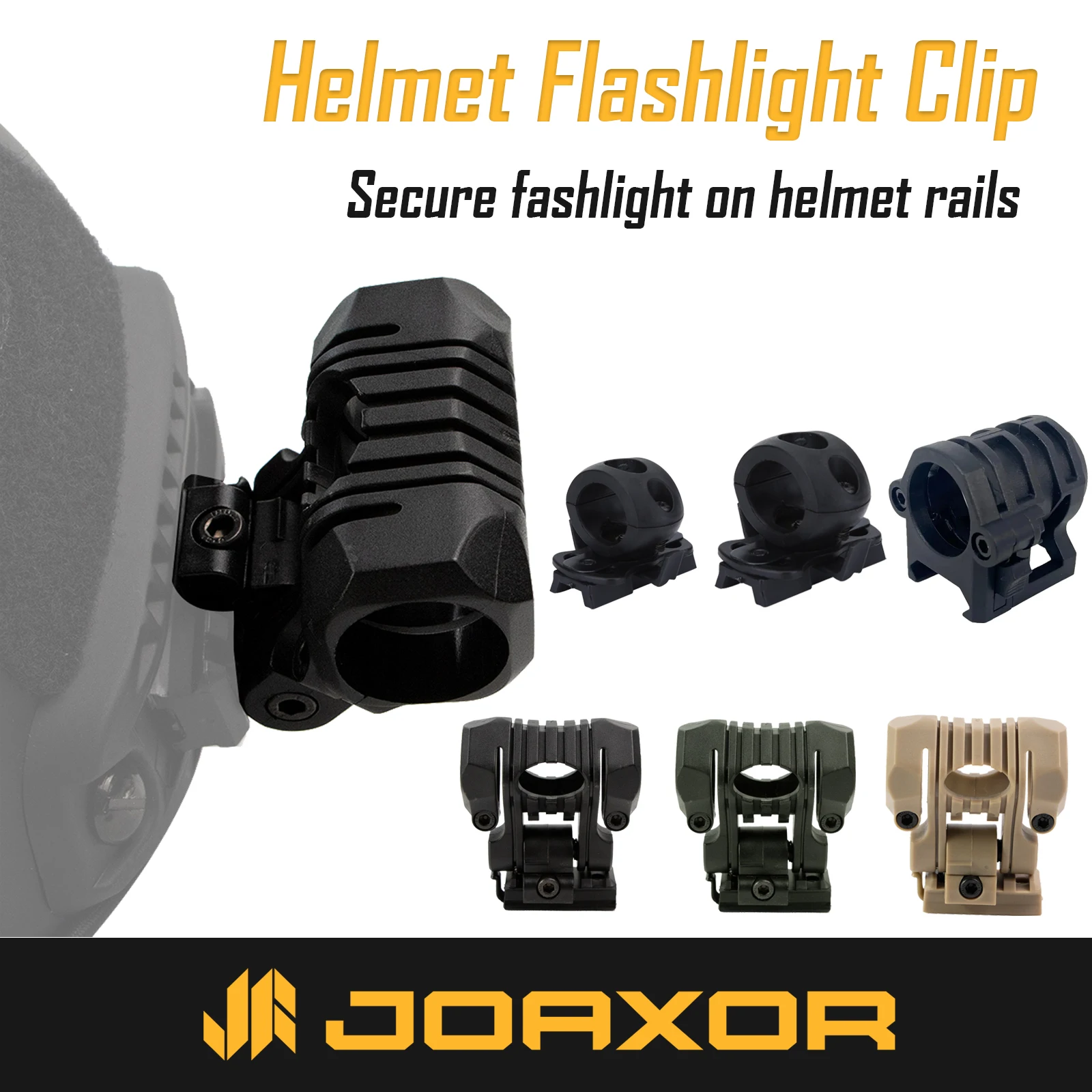 

JOAXOR Tactical Helmet Accessories Flashlight Holder Mount NVG Quick Helmet Rail Portable Plastic Flashlight Holder