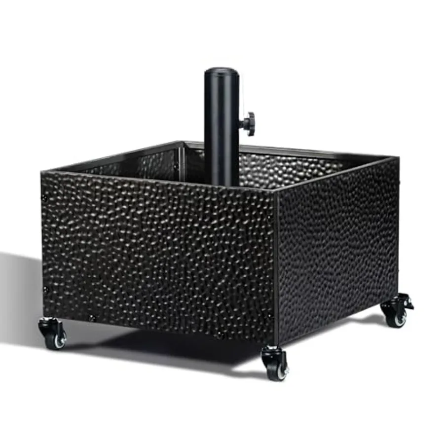 

Усиленная металлическая подставка для зонта на колесах, грузоподъемность 68 кг, портативный наполняемый вазон для патио, сада, зоны у бассейна, двора