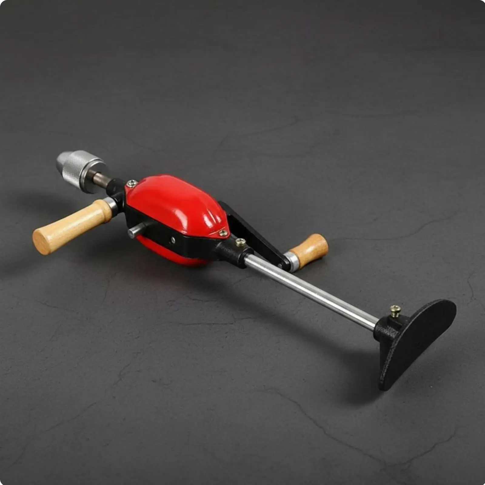 Manual Drill with Comfortable Wooden Handle Rotary Tool for Strong Hand Work and Professional Carpentry