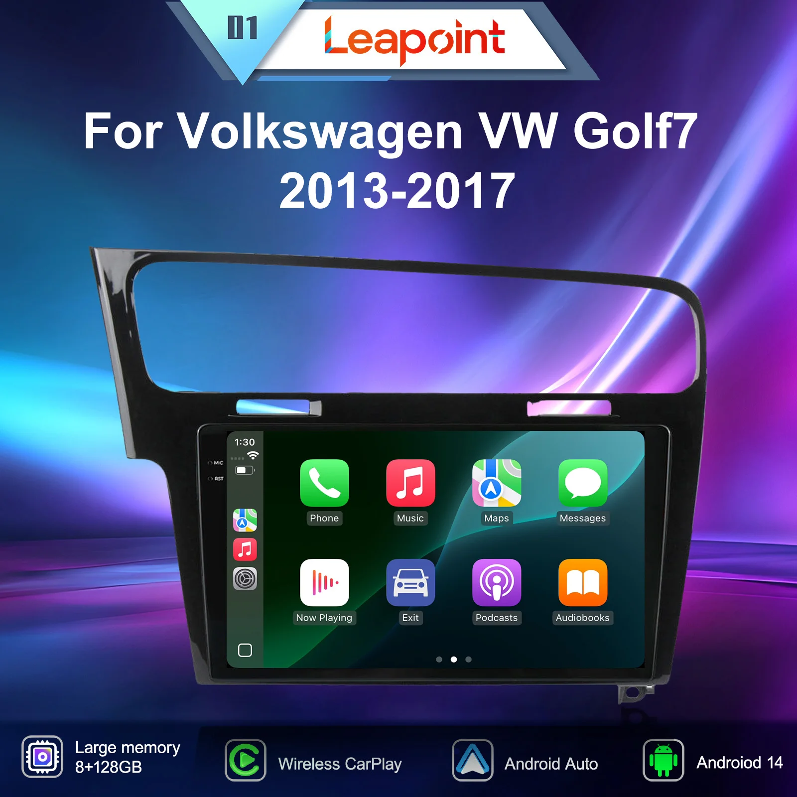 

Leapoint Wireless Carplay Multimedia Player For Volkswagen VW Golf 7 2013-2017 Android 14 Autoradio GPS Navigation 4G DSP
