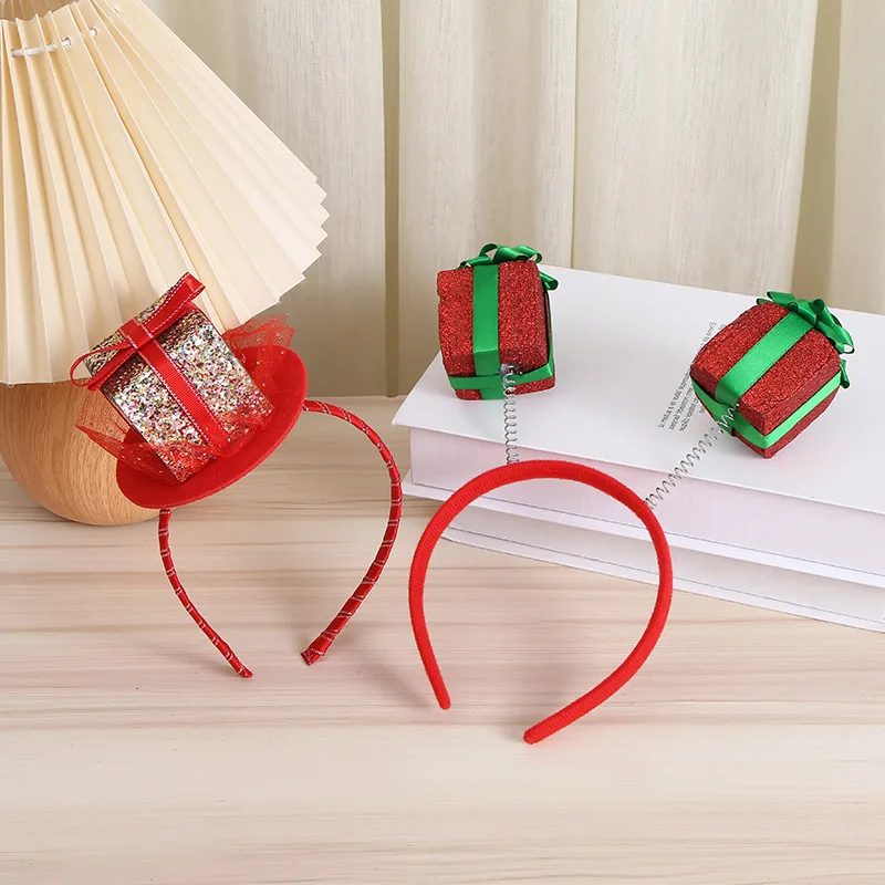 Christmas Headband Kids Adult Santa Claus Elk Xmax Tree Bow Hair Accessories Photo Props Christmas Decoration 2024 New Year Gift