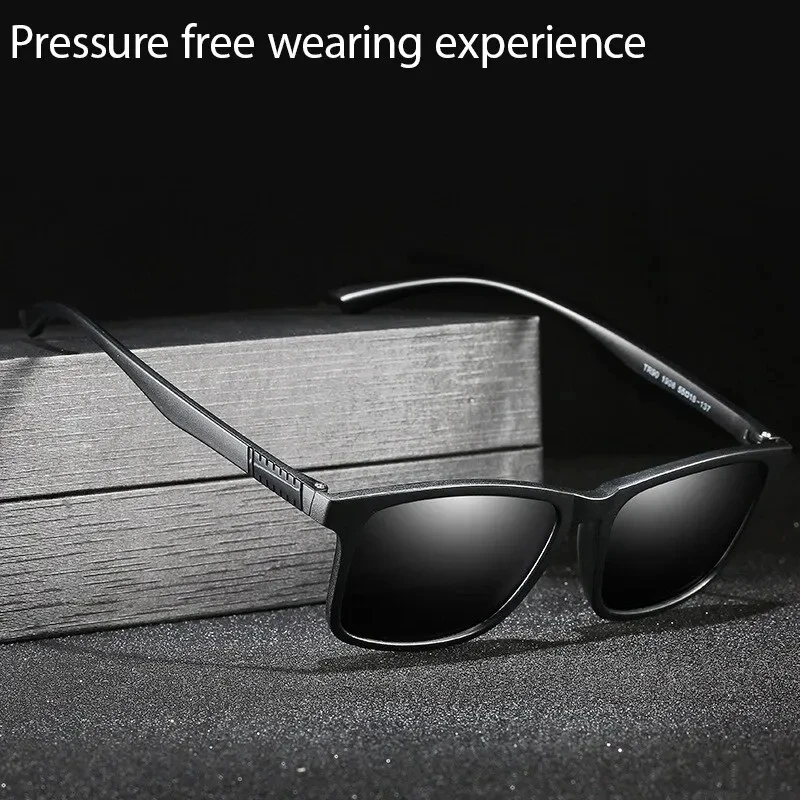 Fashion Sunglasses Men Polarized Sunglasses Men Driving Mirrors Coating Points Black Frame Eyewear Male Sun Glasses UV400