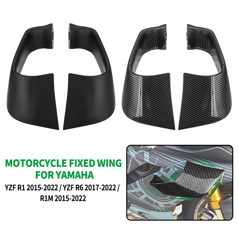 Carbon Fiber Aerodynamic Spoiler Winglet ABS Fairing for Yamaha YZF R1 R1M 2015-2022 YZF-R6 2017-2022 2021 2020 2019 Fixed Wing