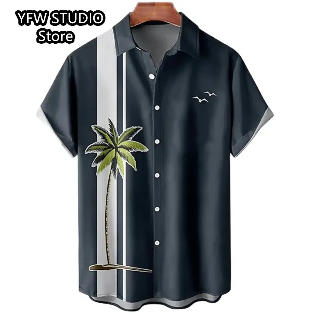 

Hawaiian Shirt 3D Coconut Tree Printed Holiday Short Sleeve Men Summershirtt shirt for ment shirtmen clothinggraphic t shirts me