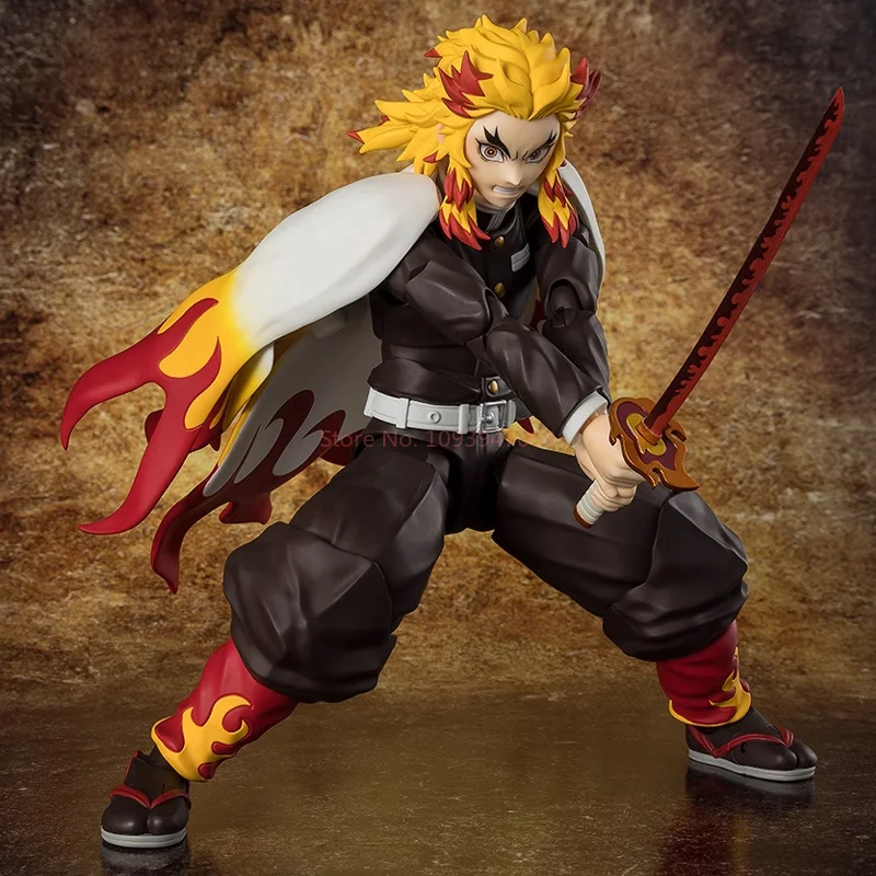 100% حقيقية بانداي SHF شيطان القاتل كيوجورو رينجوكو لهب هاشيرا مفصلية عمل الشكل أنيمي تحصيل لعبة نموذج هدية