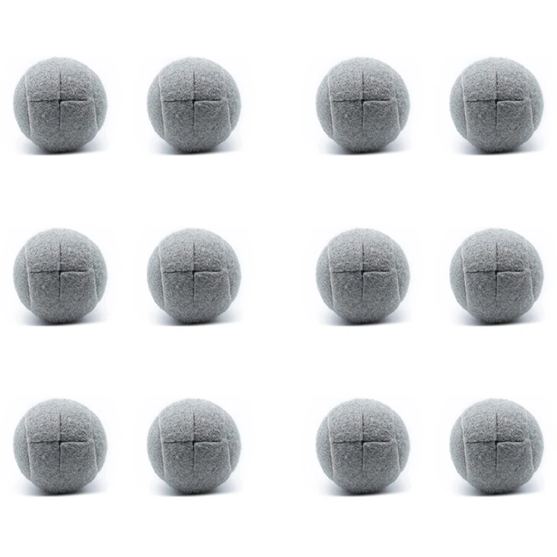 12 PCS Precut Walker Tennis Ball For Furniture Legs And Floor Protection, Heavy Duty Long Lasting Felt Pad Covering,Grey