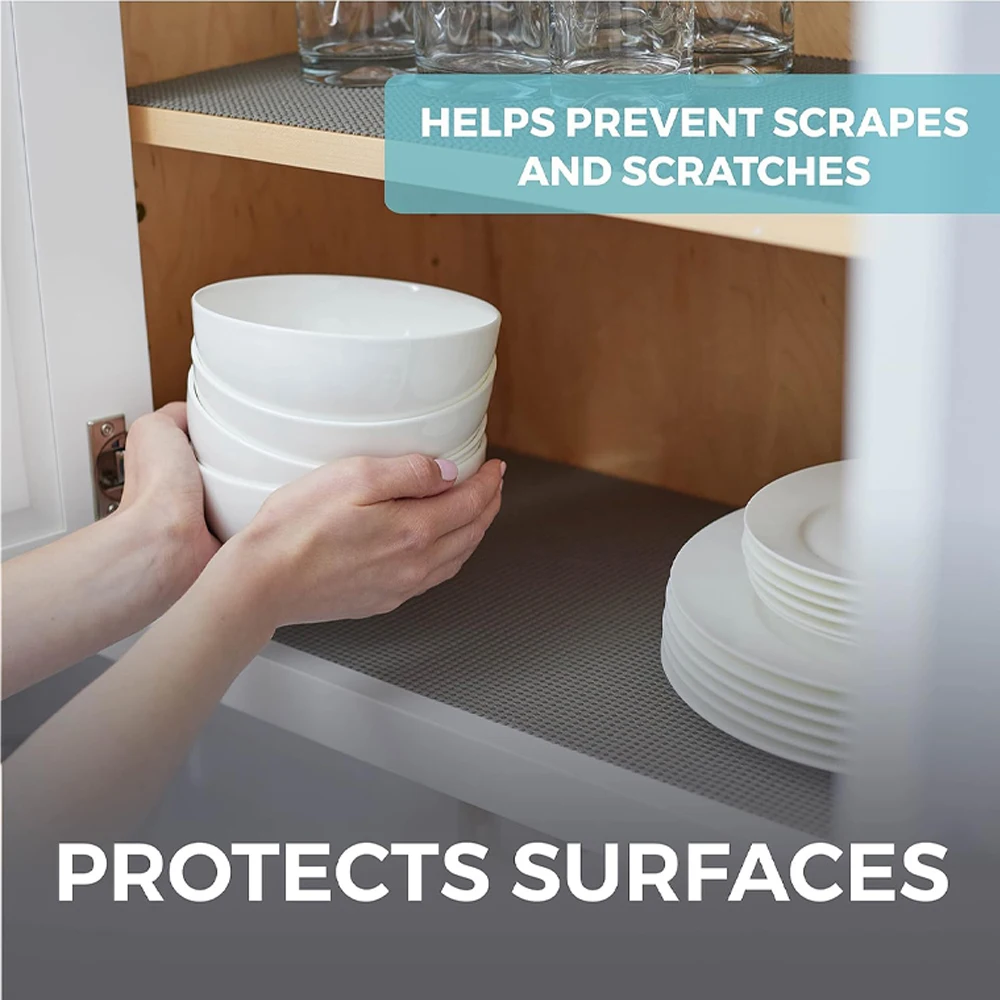 1roll PVC mat Anti-slip Mat Non-stick Thickened Drawer Liner for Dressing Table Bathroom Cabinet Tableware Storage Mat