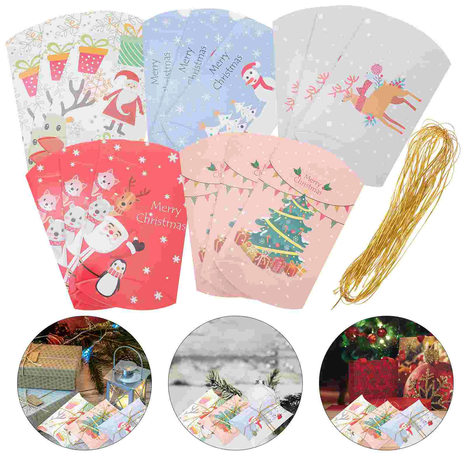 

20 Pcs Christmas Candy Gift Boxes Decorative Paper Packaging for Small Treats Cookies Holiday Favors Festive Supplies