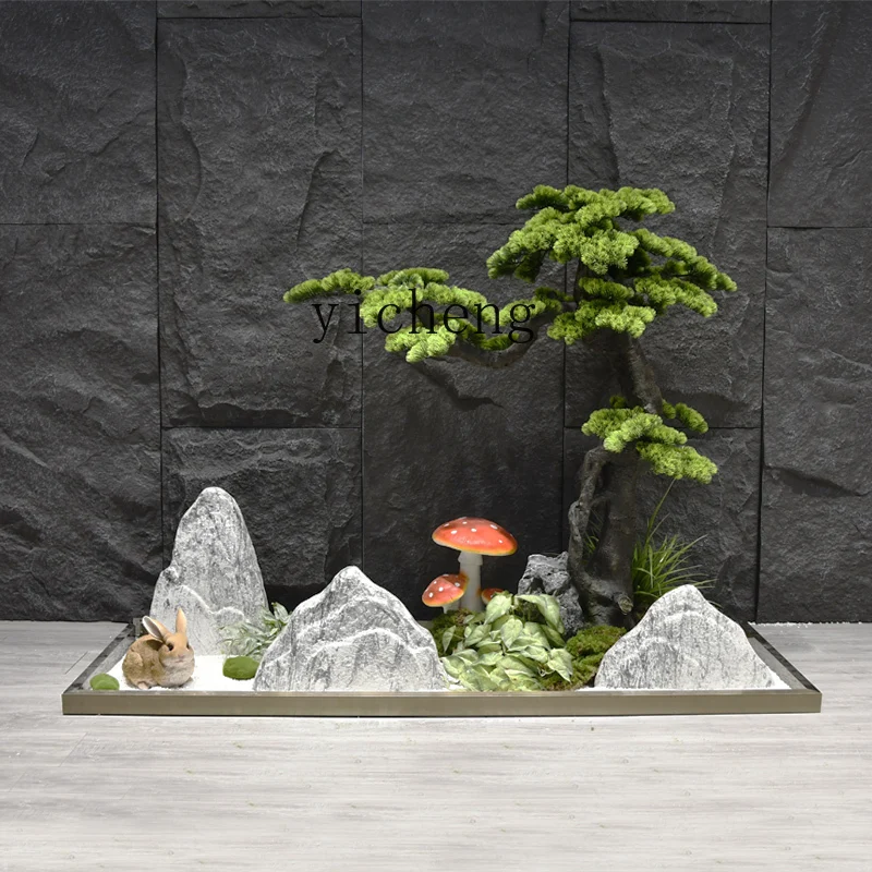 CF Indoor Dry Landscape Simulation Green Plant Welcome Pine Landscape Decoration Floor Ornament