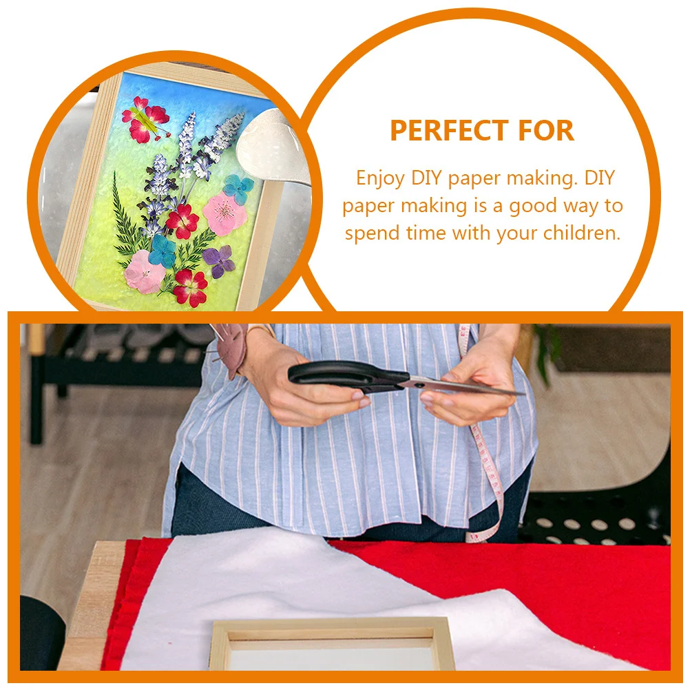 

3pcs Wood Paper Making Frame Diy Kit Durable Handmade Paper Craft Tool For Kids, Educational Children'S Activity Set,