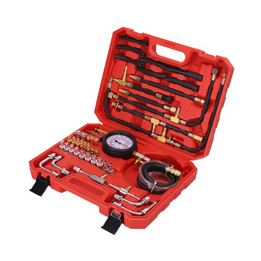 JIANJIN P027 Red LCD Display Engine Injection Pressure Tester Gauge Zigbee Interface 5-12V Automotive Diagnostic Tool Kit JJ1577