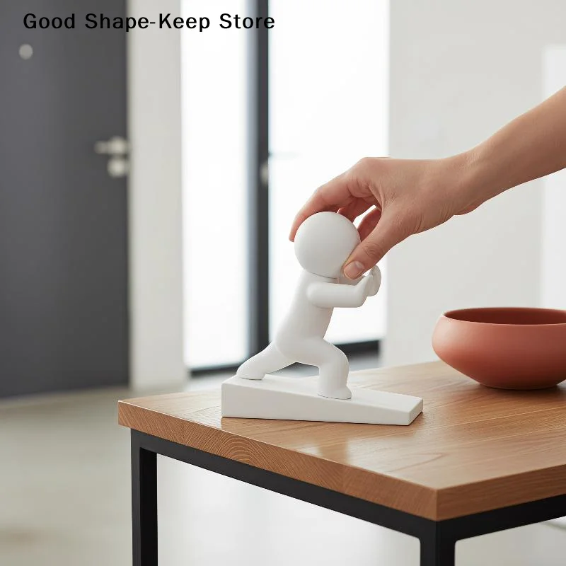 dailyCute White Humanoid Door Stopper Scratch Resistant Non Slip Base Durable Door Stop for Home Daily UseDaily products