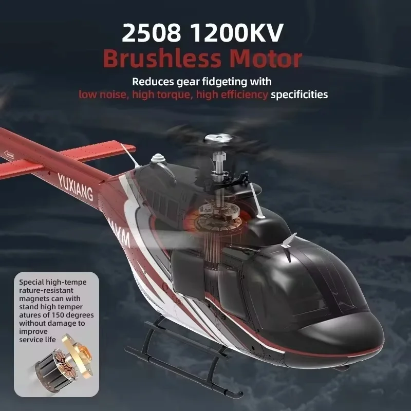 Yu Xiang Bell 206 F08 Remote Controlled Helicopter Six Channel Brushless Optical Flow Positioning Aircraft Simulation Model Toy