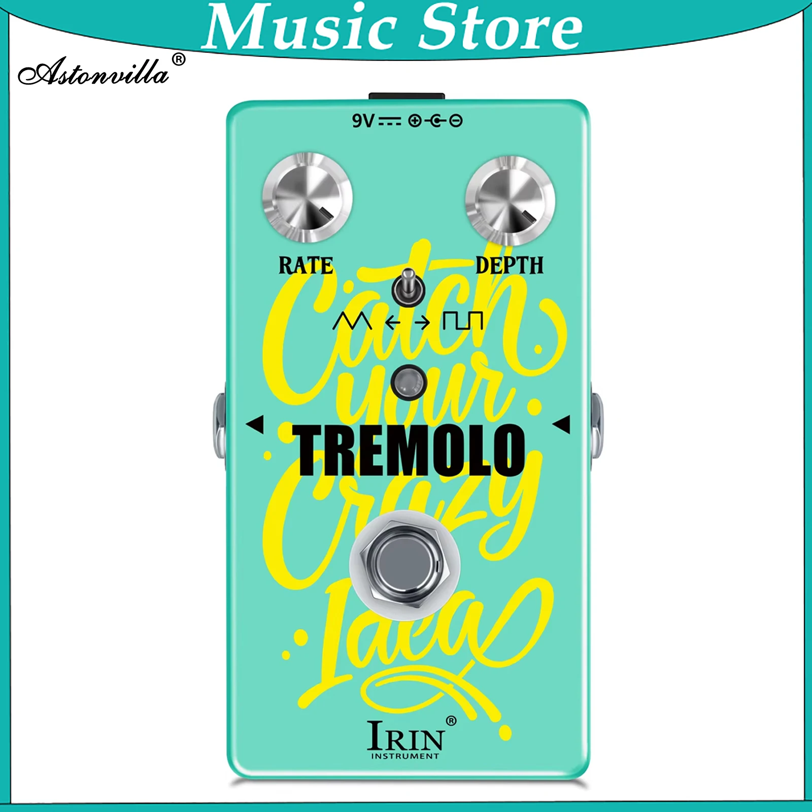 IRIN Tremolo Guitar Effects Pedal – Rate & Depth Controls True Bypass Vintage Tremolo Guitar Pedal for Electric Guitar & Bass