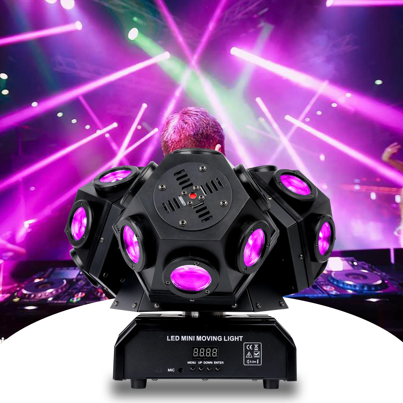 

180W Stage Lights Three Heads RGBW 4in1 LED Beam Rotating Moving Head Lights DMX512 for Nightclub DJ Disco Party Bar Lamp