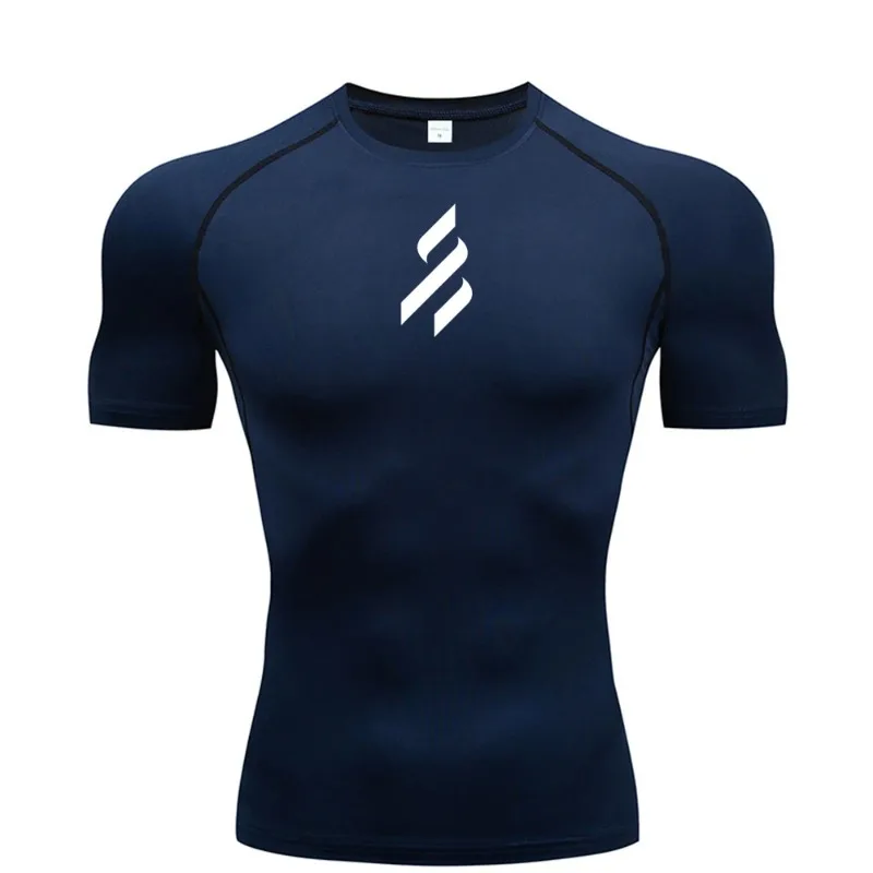 Compression T Shirt Men Summer Sportswear Running T-shirt Elastic Quick Dry Sport Tops Tee Athletic Gym Workout Shirts Men view 4