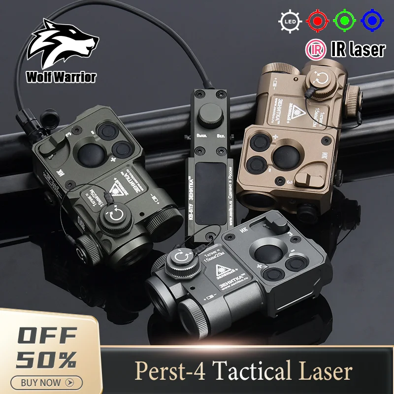 Tactic Metal PERST-4 Aiming Laser PEQ Red Dot Green Blue IR Strobe Laser Tactical adjust reset zero/brightness Airsoft Indicator