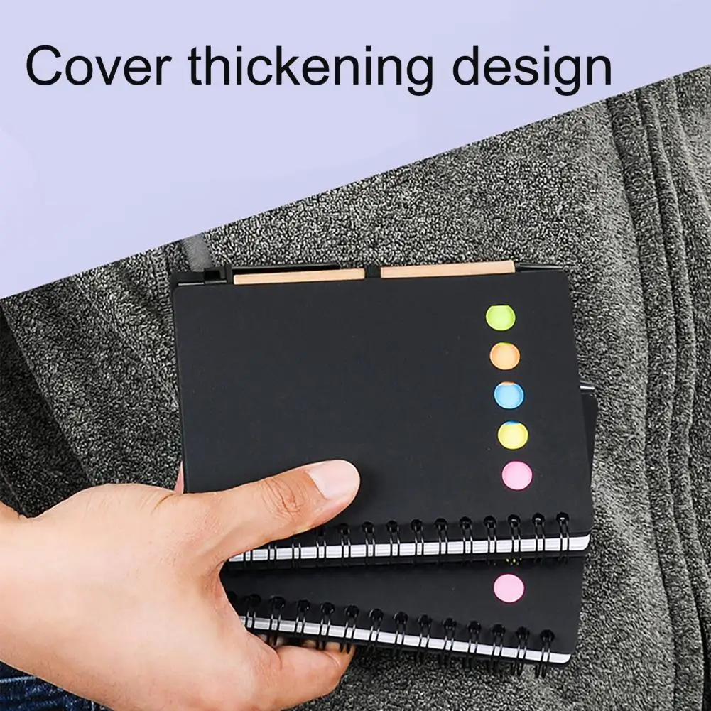 สมุดโน๊ตพร้อมที่ใส่ปากกาโน๊ตเหนียวพร้อมที่ใส่ปากกาชุดสมุดแบบเกลียวที่ทนทานพร้อมคอยล์ปากกา