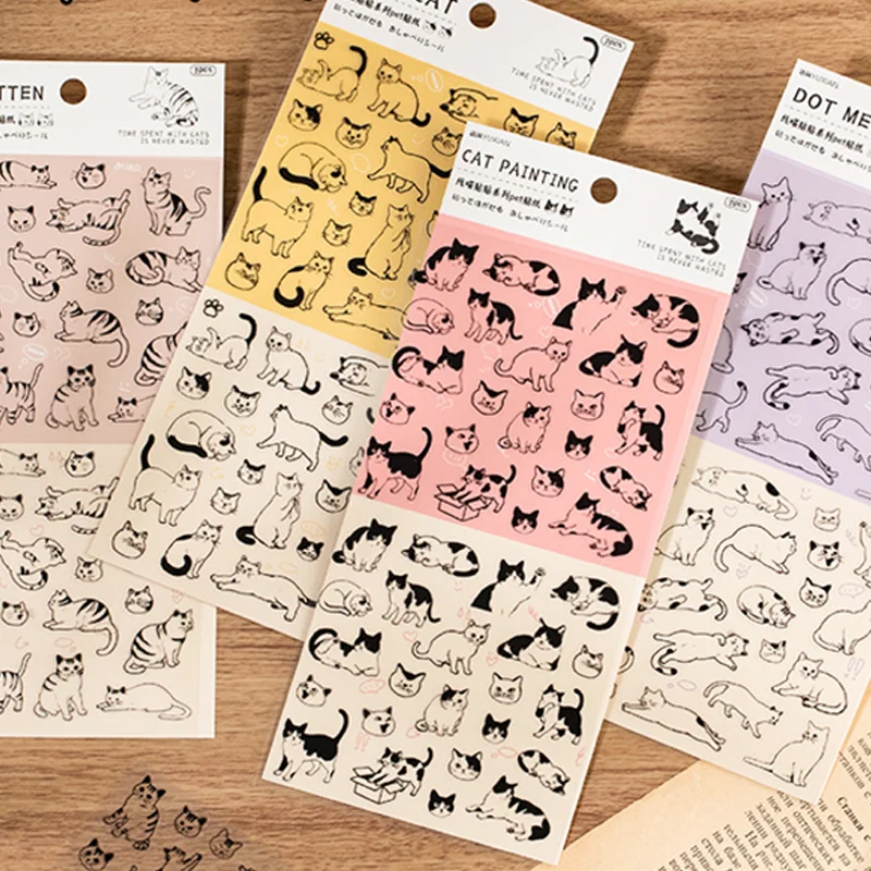 

Mr Paper, 8 шт., проволочные наклейки с изображением кота, наклейки для домашних животных, принадлежности для ведения журналов, сделай сам, скрапбукинг, дневник, календарь, фоторамка, украшения для альбома