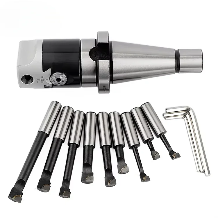 1Set Boring Tool Holder Fine Tuning F1 18 3 Inch 75mm Boring Head Add 1 Pcs  Drawbar BT40 NT40-F1 Add 12 Pcs Boring Bar